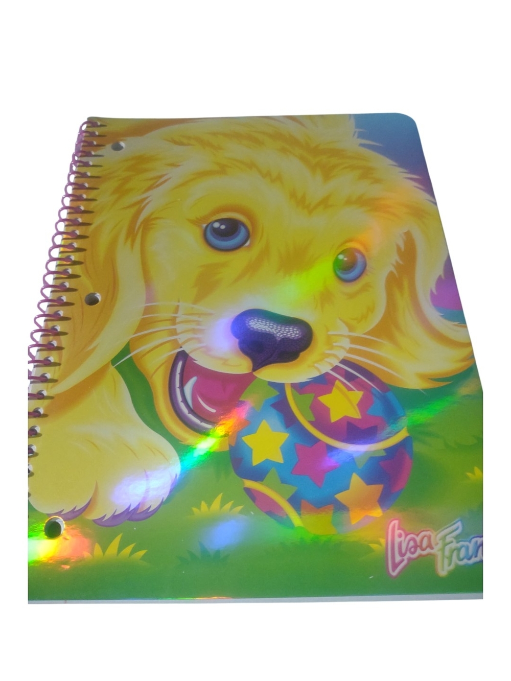 Lisa Frank Yellow Puppy Holographic Dog Notebook NEW